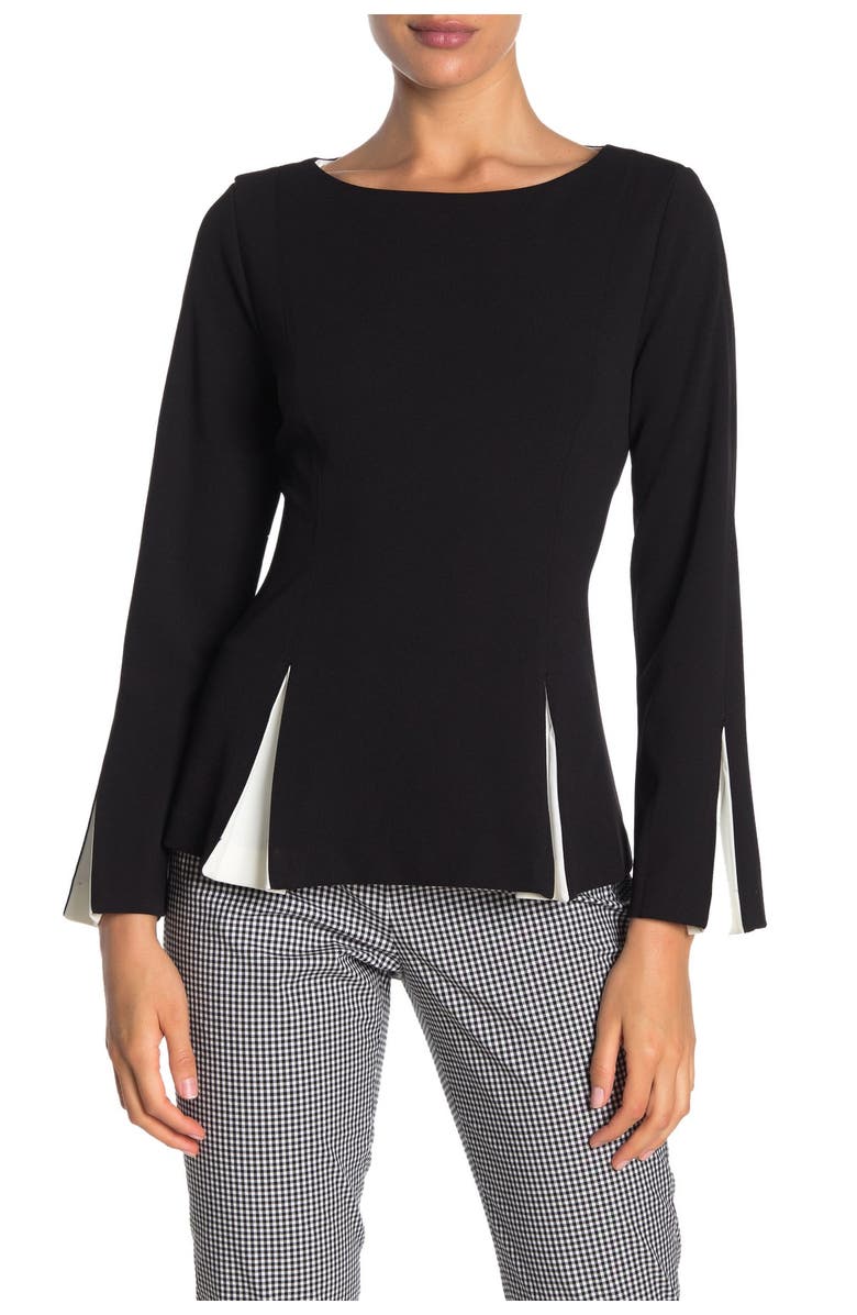 Donna Karan New York Long Sleeve Crew Neck Top, Main, color, 