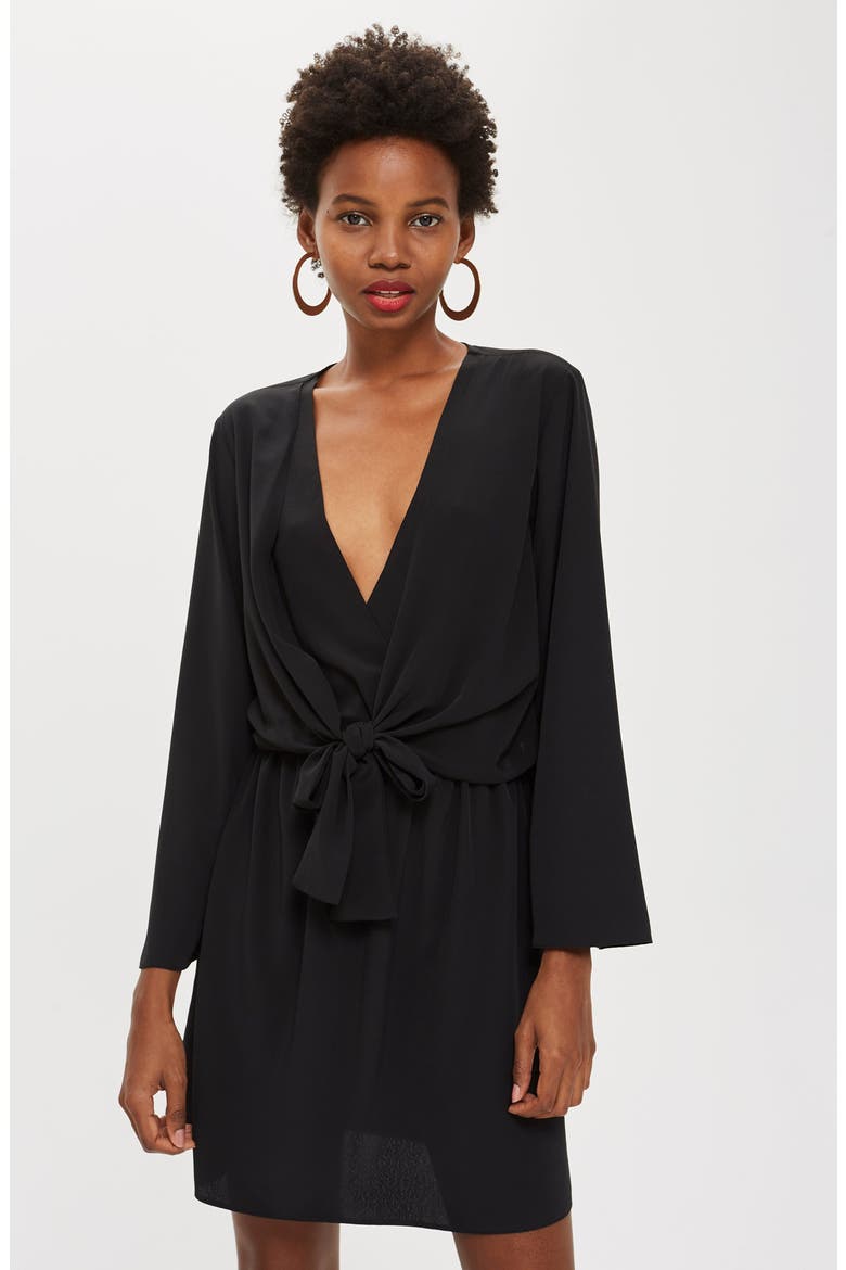 Tiffany Knot Minidress, Alternate, color, BLACK