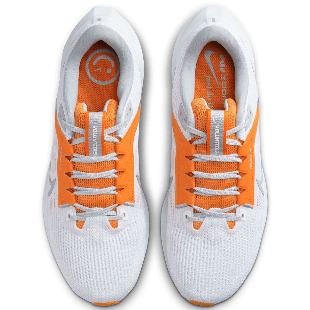 Unisex Nike  White Tennessee Volunteers Zoom Pegasus 40 Running Shoe, Alternate, color, White