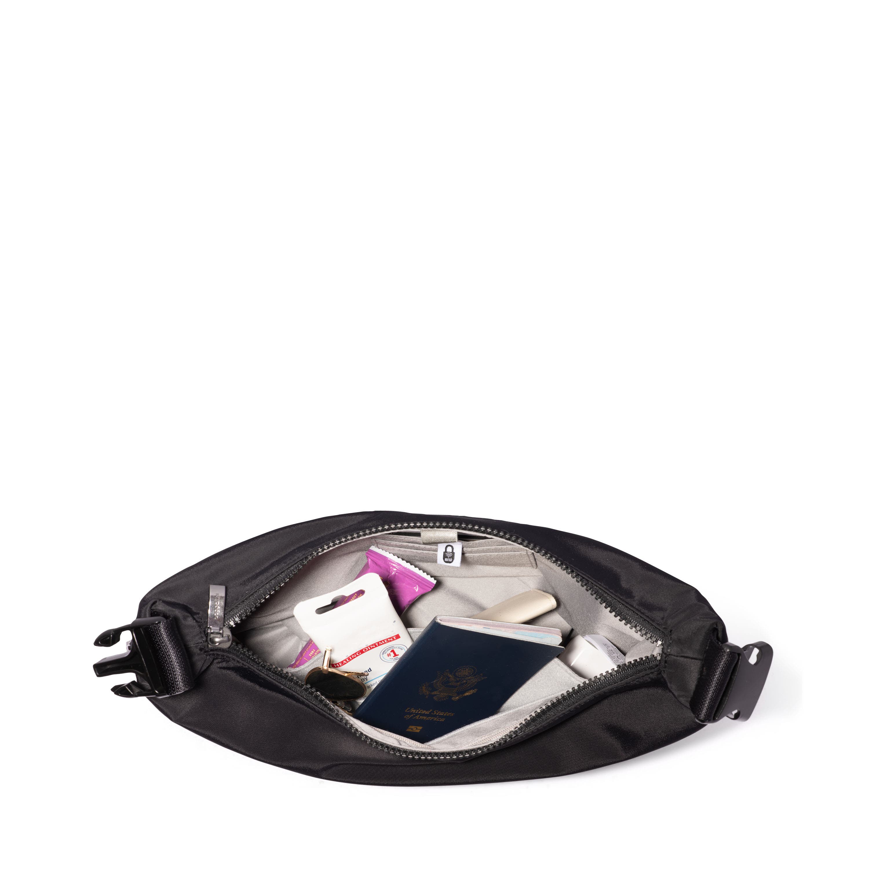 BAGGALLINI Crescent Convertible Hobo, Alternate, color, Black Twill