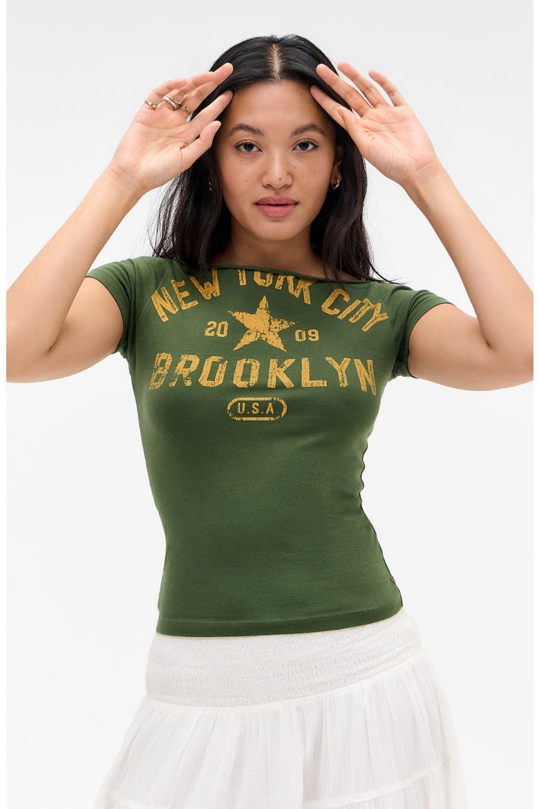 New York Slash Neck T-Shirt, Alternate, color, GREEN