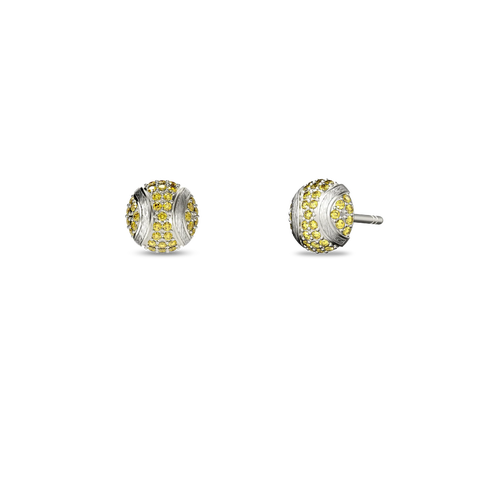 The Tennis Ball Stud Earring, Yellow Diamond Pavé