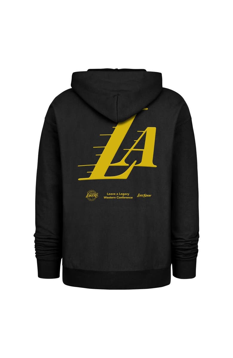 '47 Men's '47  Black Los Angeles Lakers 2024/25 City Edition Double Crossover Foundation Pullover Hoodie, Alternate, color, 