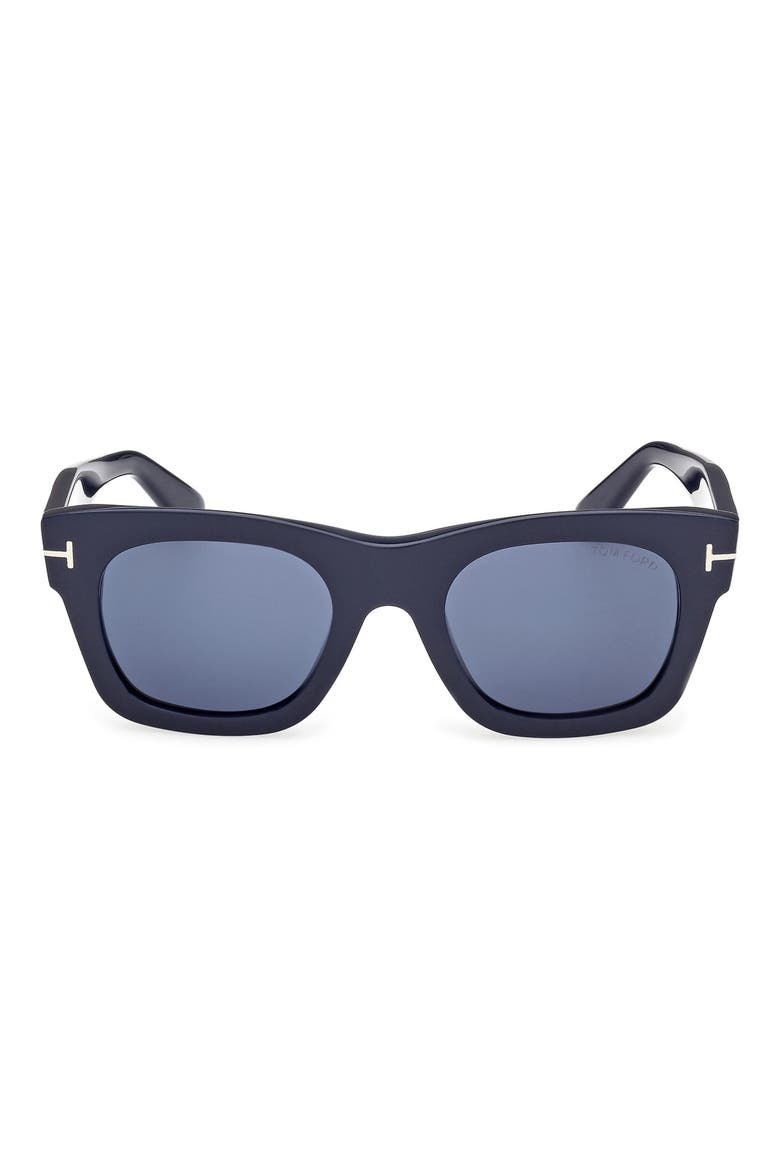 Emma 51mm Square Sunglasses, Alternate, color, SHINY NAVY BLUE / BLUE LENS