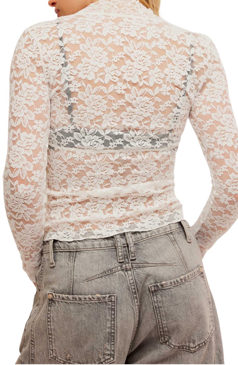 Free People All Day Lace Crop Top, Alternate, color, Ivory