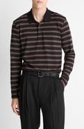 Vince Striped Long Sleeve Jersey Polo