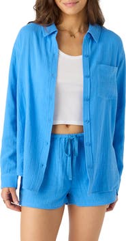 O'Neill Leni Oversize Cotton Gauze Button-Up Shirt