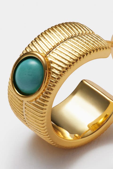 'December' Waterproof Gold Birthstone Hoop Earrings