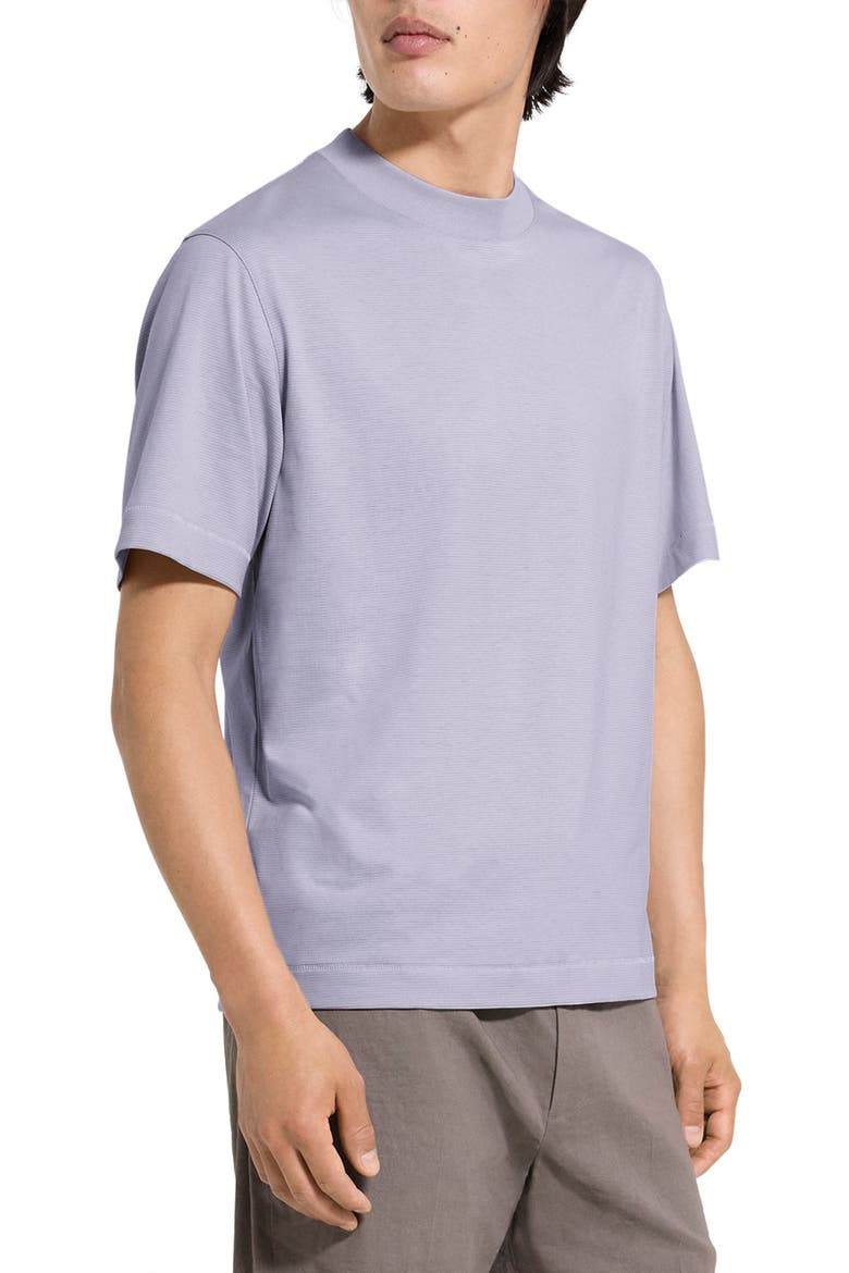 Relaxed Stripe Cotton Blend T-Shirt, Alternate, color, GRAY LILAC