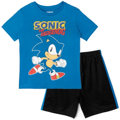 Puff Print Short Sleeve Graphic T-Shirt and Mesh Short Outfit