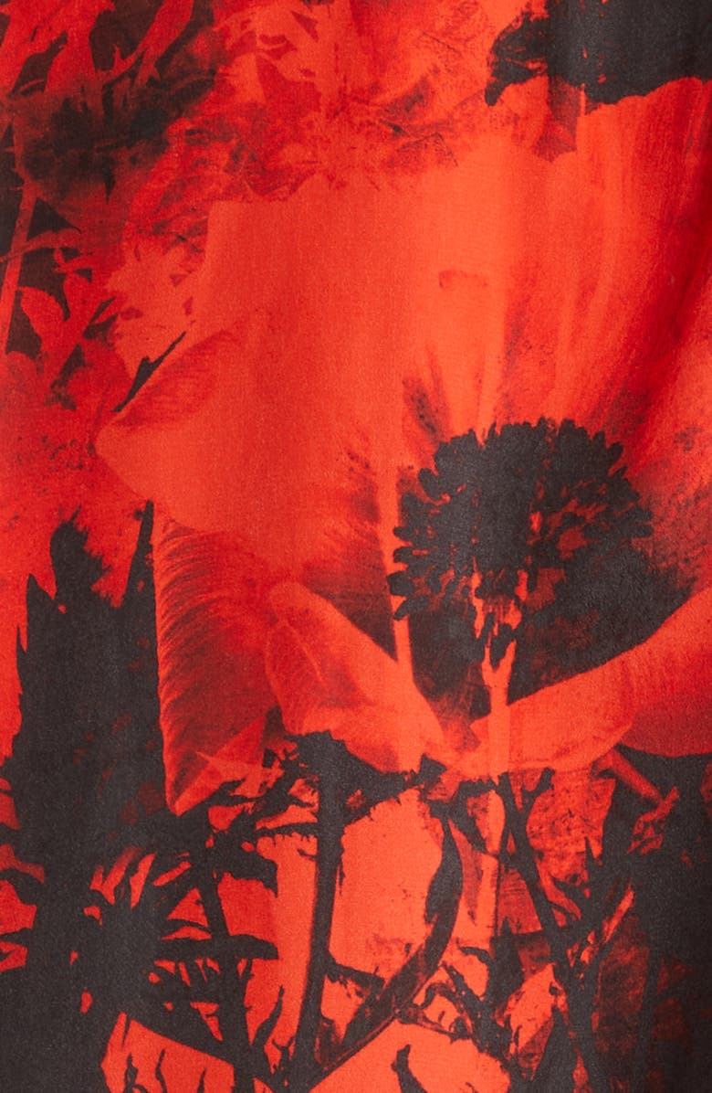 McQueen Floral Print Camp Shirt, Alternate, color, Amarant