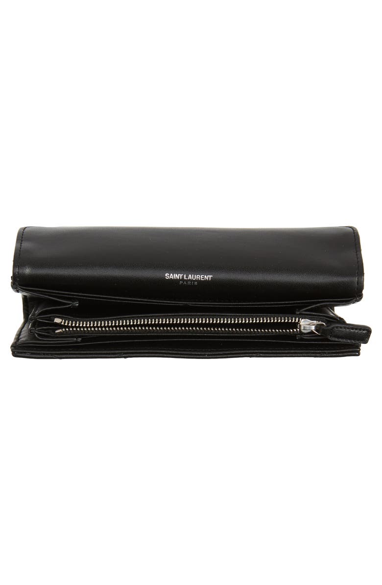 Saint Laurent Loulou Large Matelassé Leather Flap Wallet, Alternate, color,