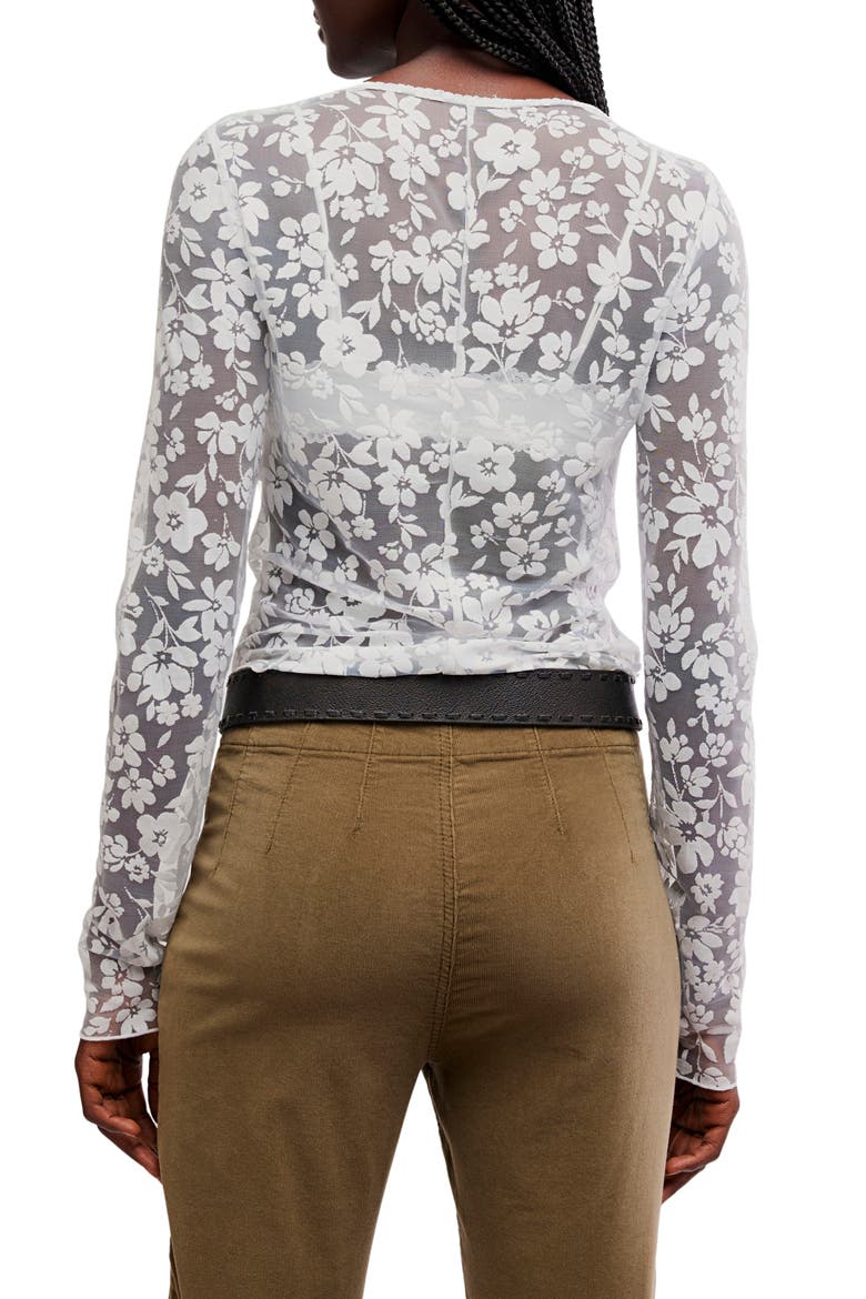 Early Sunsets Floral Burnout Top, Alternate, color, IVORY