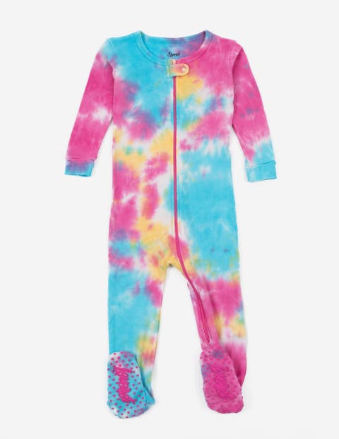 Kids Footed Tie Dye Cotton Matching Family Pajamas (Toddler, Little Kid & Big Kid)