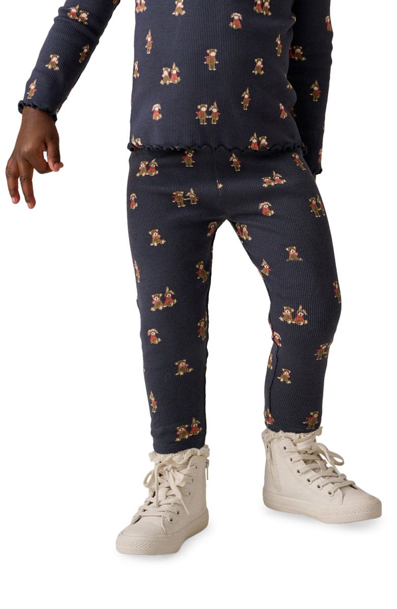 NEXT Kids' Stretch Cotton Rib Jersey Leggings, Alternate, color, Blue