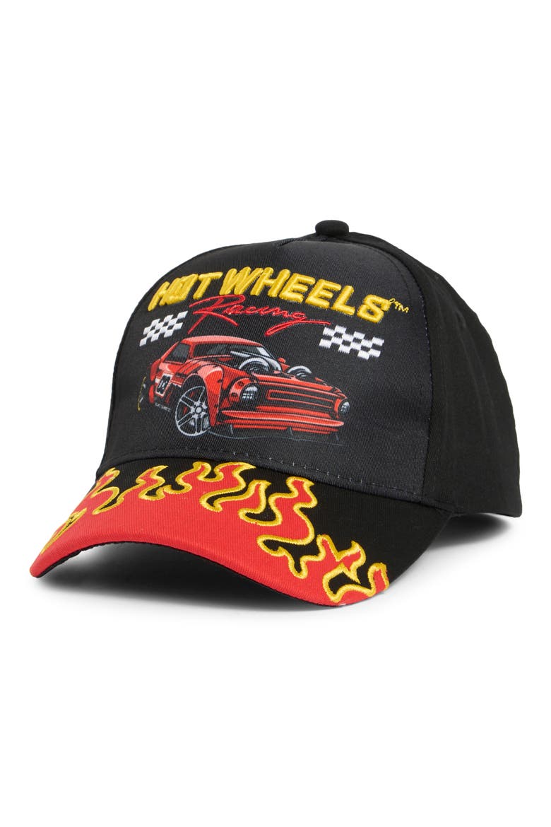 Hot Wheels Flames Baseball Cap, Main, color, BLACK