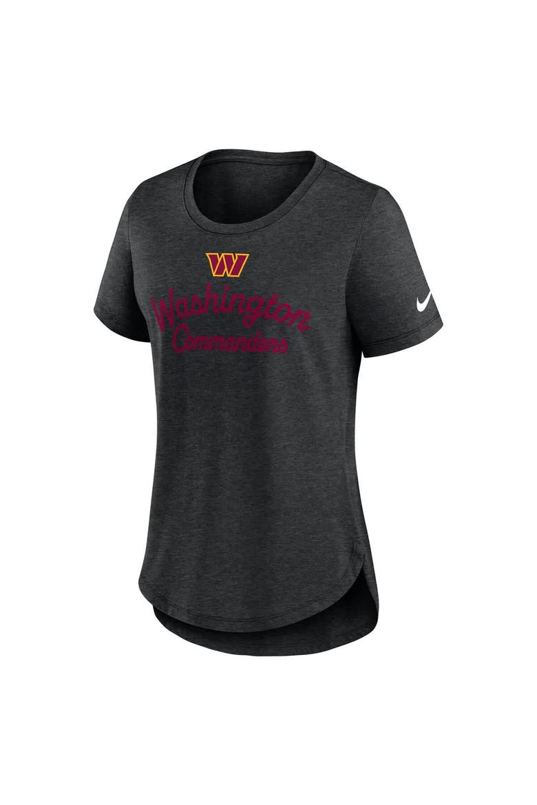 Women's Nike Black Washington Commanders Script Tri-Blend T-Shirt, Alternate, color, Black
