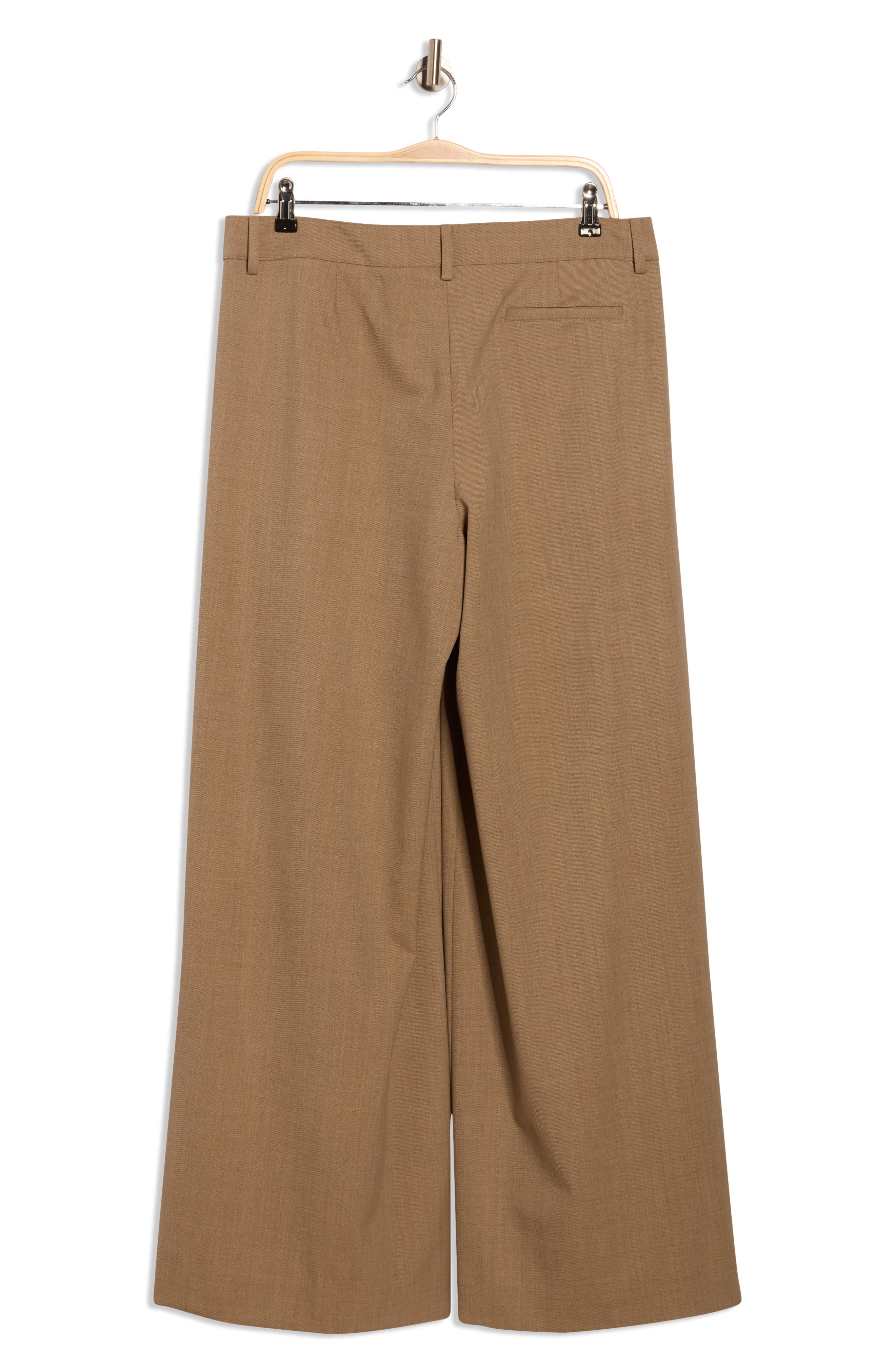 Pleated Front Wool Blend Wide Leg Pants - image 2
