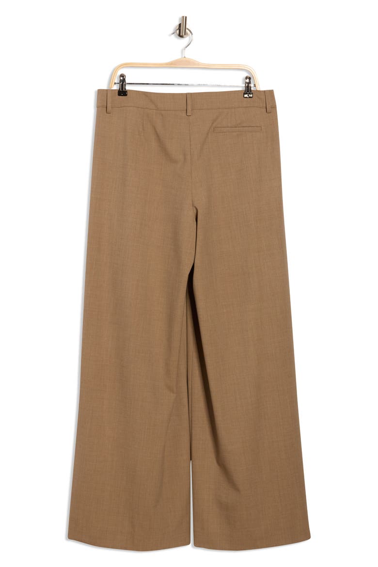 Pleated Front Wool Blend Wide Leg Pants, Alternate, color, SANDSTONE