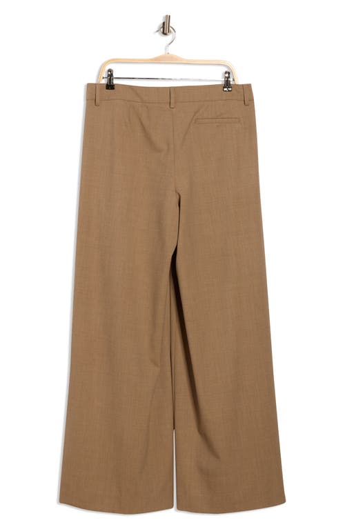 Twp Pleated Front Wool Blend Wide Leg Pants In Brown