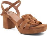 Aquatalia Micah Block Heel Quarter Strap Suede Sandal