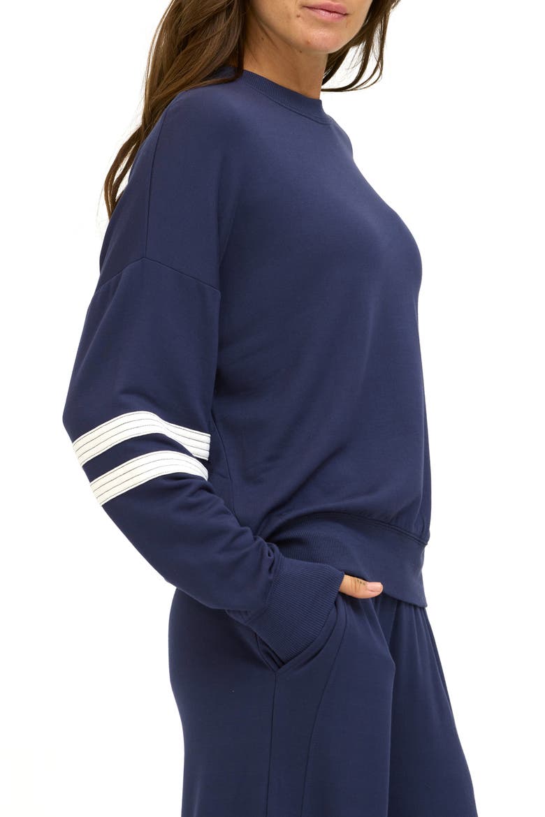 Darya Fleece Sweatshirt, Alternate, color, STARGAZER / ECRU