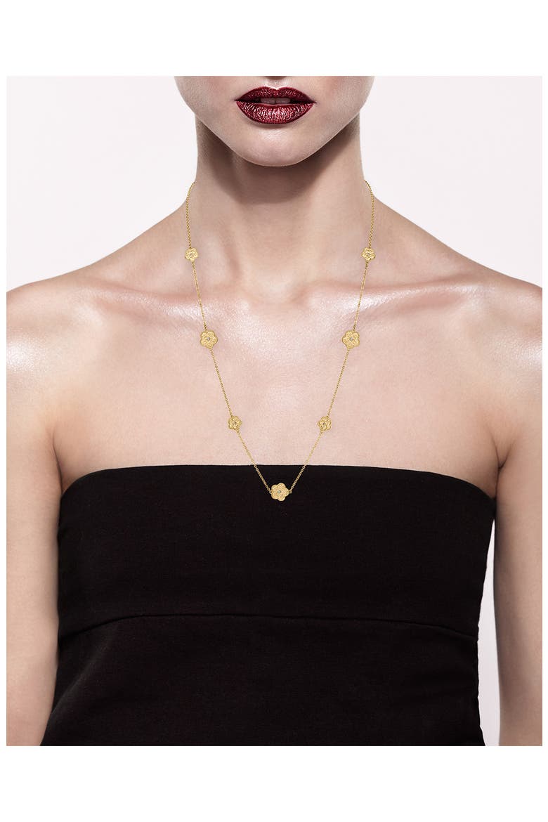 Flower Station Chain Necklace (Nordstrom Exclusive), Alternate, color, GOLD