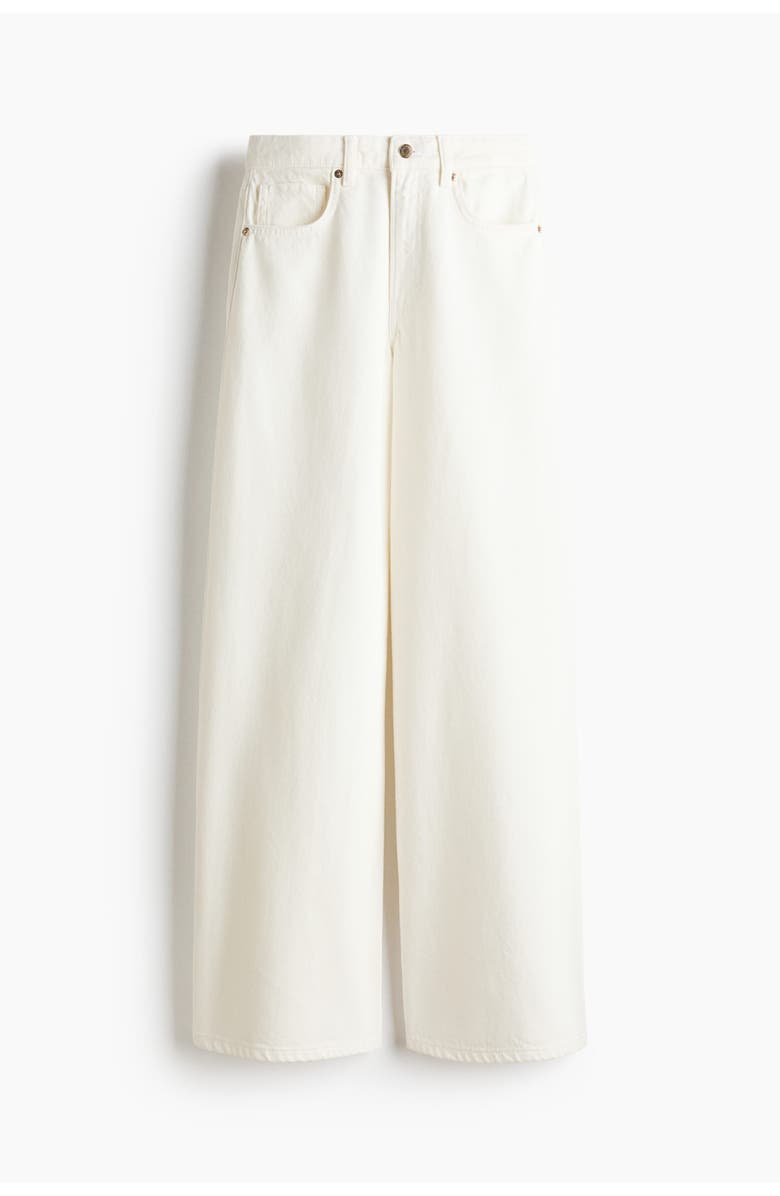 H&M Wide high waist jeans, Alternate, color, White