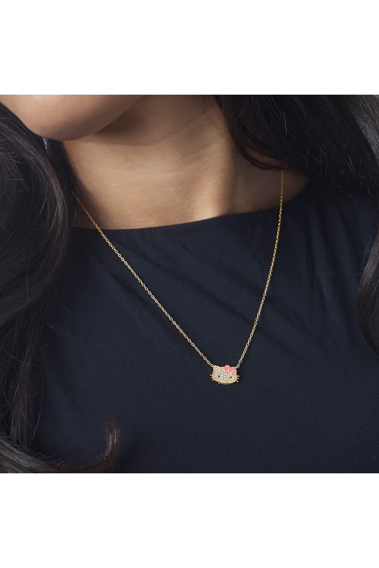 Necklace for Women 18" Official License, Cubic Zirconia Pendant, Alternate, color, Metallic Gold
