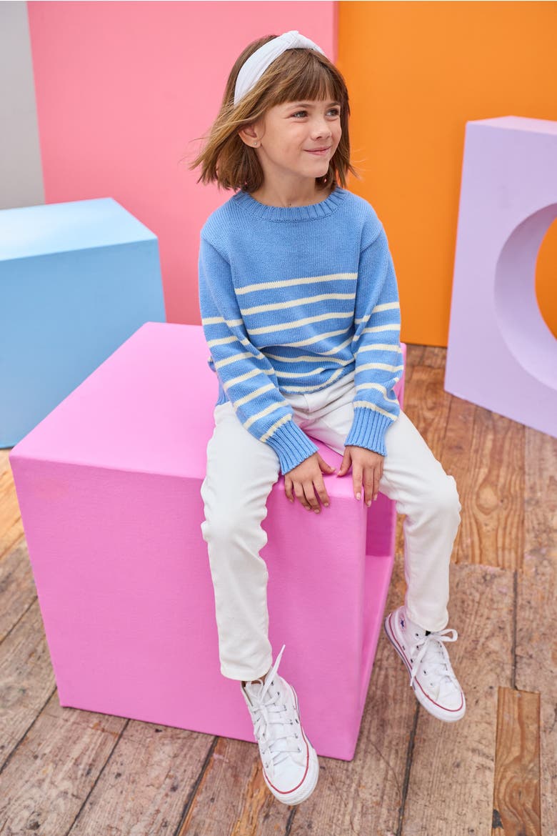 Kids' Knit Striped Sweater, Alternate, color, Blue