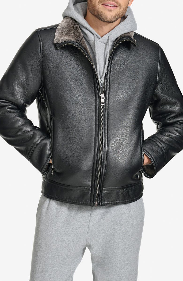 Calvin Klein Faux Fur Lined Jacket, Main, color, 