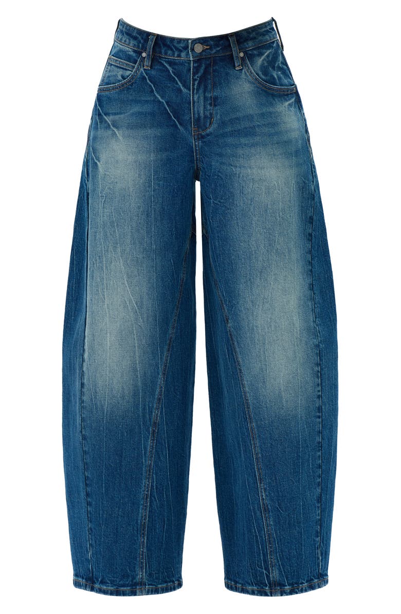 Bayeas Mid Rise Wide Barrel Jeans, Alternate, color, Retro Medium Blue
