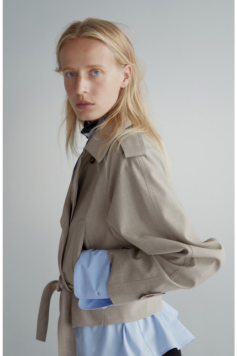 Short Trench Jacket, Alternate, color, BEIGE