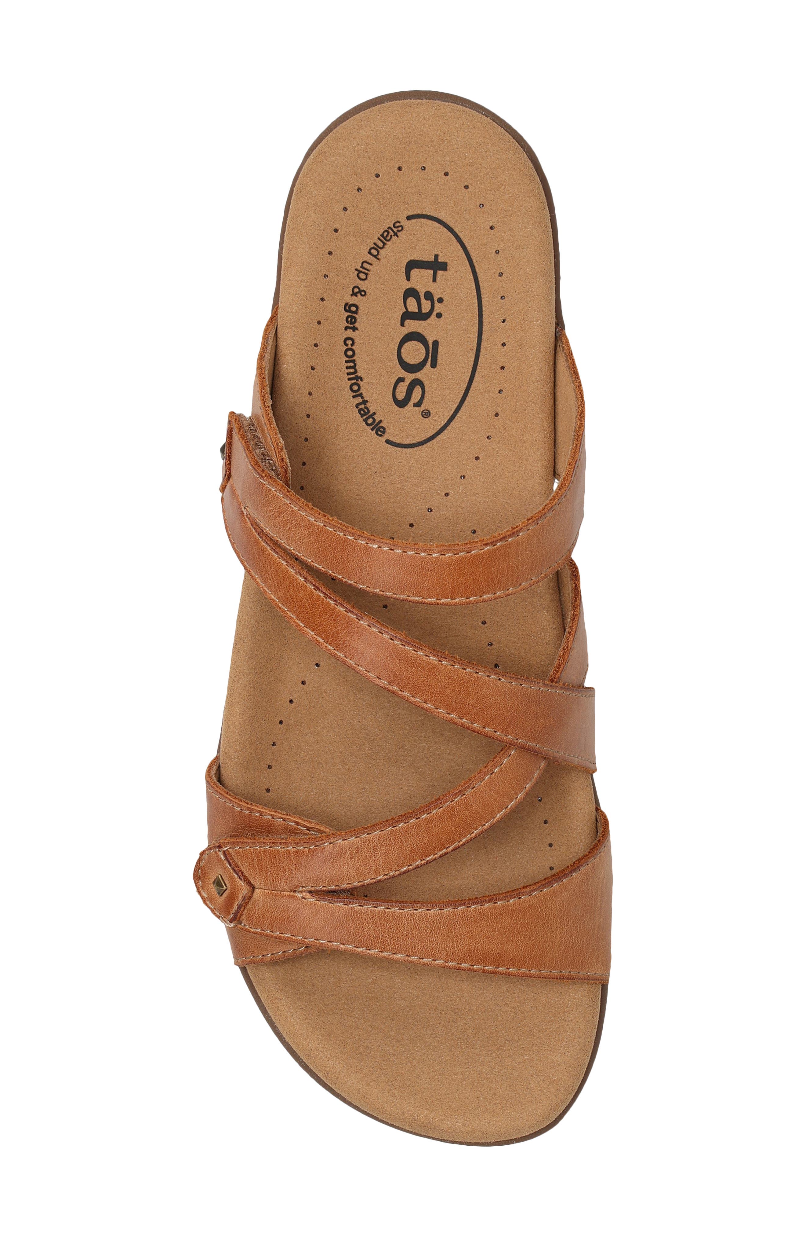 Double U Slide Sandal, Alternate, color, CARAMEL