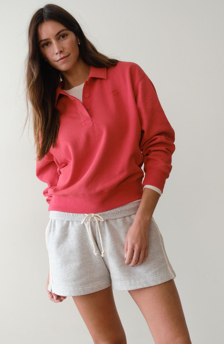 Marine Layer Cloud 9 Fleece Drawstring Shorts, Alternate, color, Heather Grey