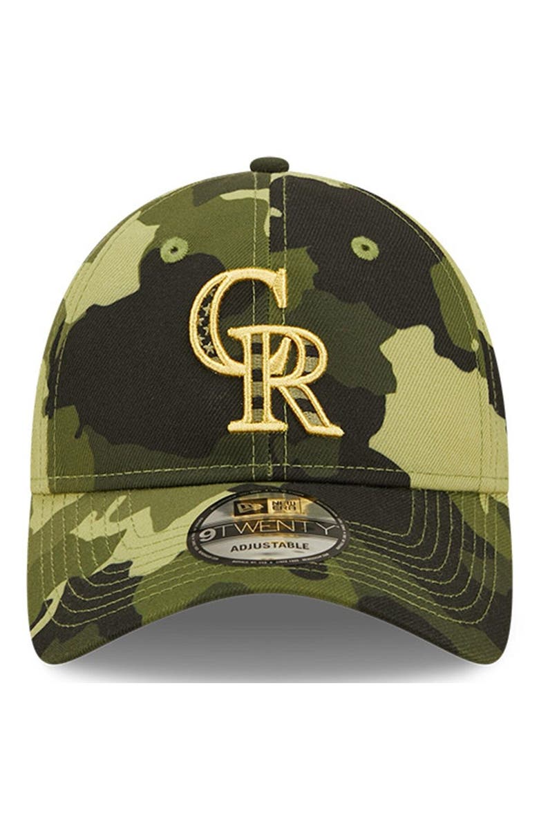 New Era Men's New Era Camo Colorado Rockies 2022 Armed Forces Day 9TWENTY Adjustable Hat, Alternate, color, 