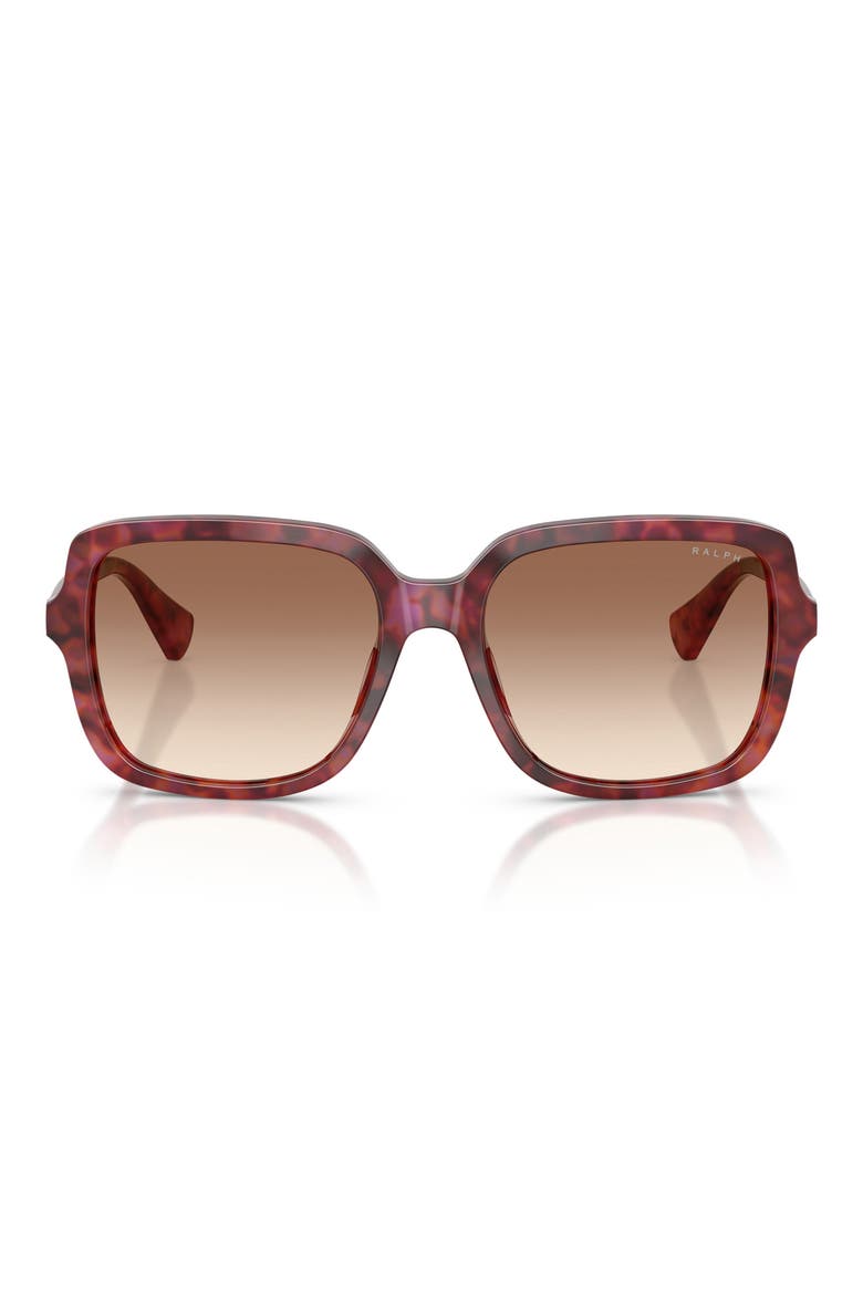 56mm Gradient Square Sunglasses, Main, color, SHINY PURPLE HAVANA / BROWN