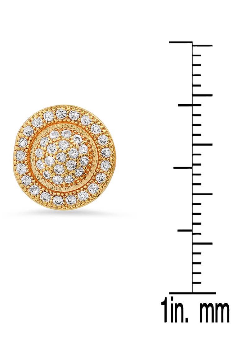 Round Pave Simulated Diamond Stud Earrings, Alternate, color, YELLOW