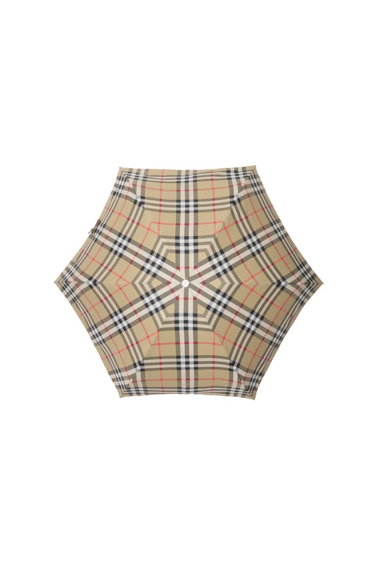 Check Folding Umbrella, Alternate, color, Sand beige