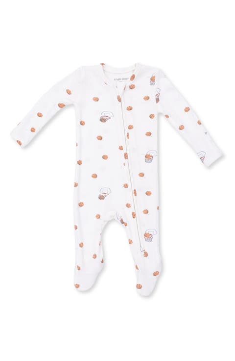 Mini Basketballs Rib Two-Way Zip Footie