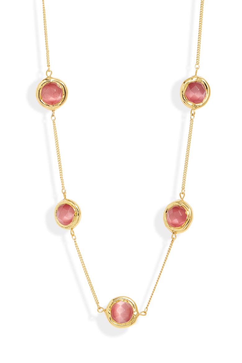 Crystal Station Necklace, Main, color, GOLD