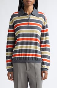 ZANKOV Ryan Stripe Merino Wool Polo Sweater