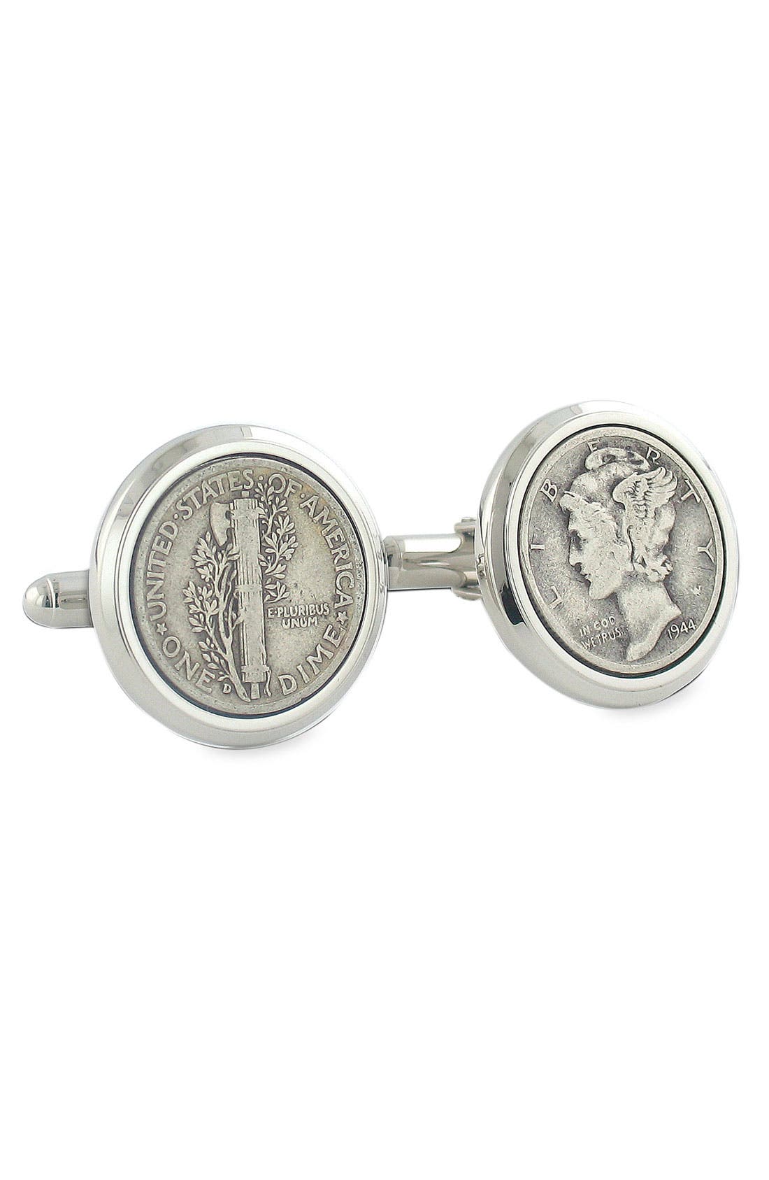 David Donahue Mercury Dime Cuff Links in Silver Dime 