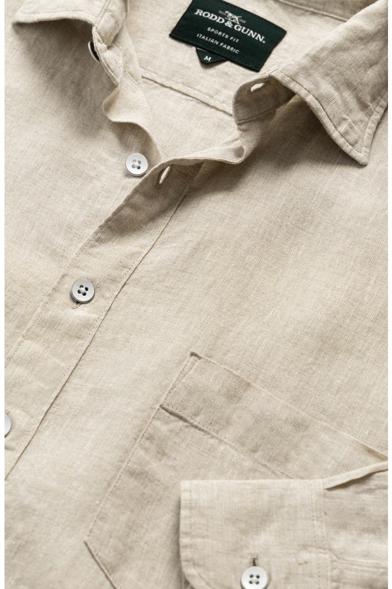 Coromandel Button-Up Linen Shirt, Alternate, color, OATMEAL