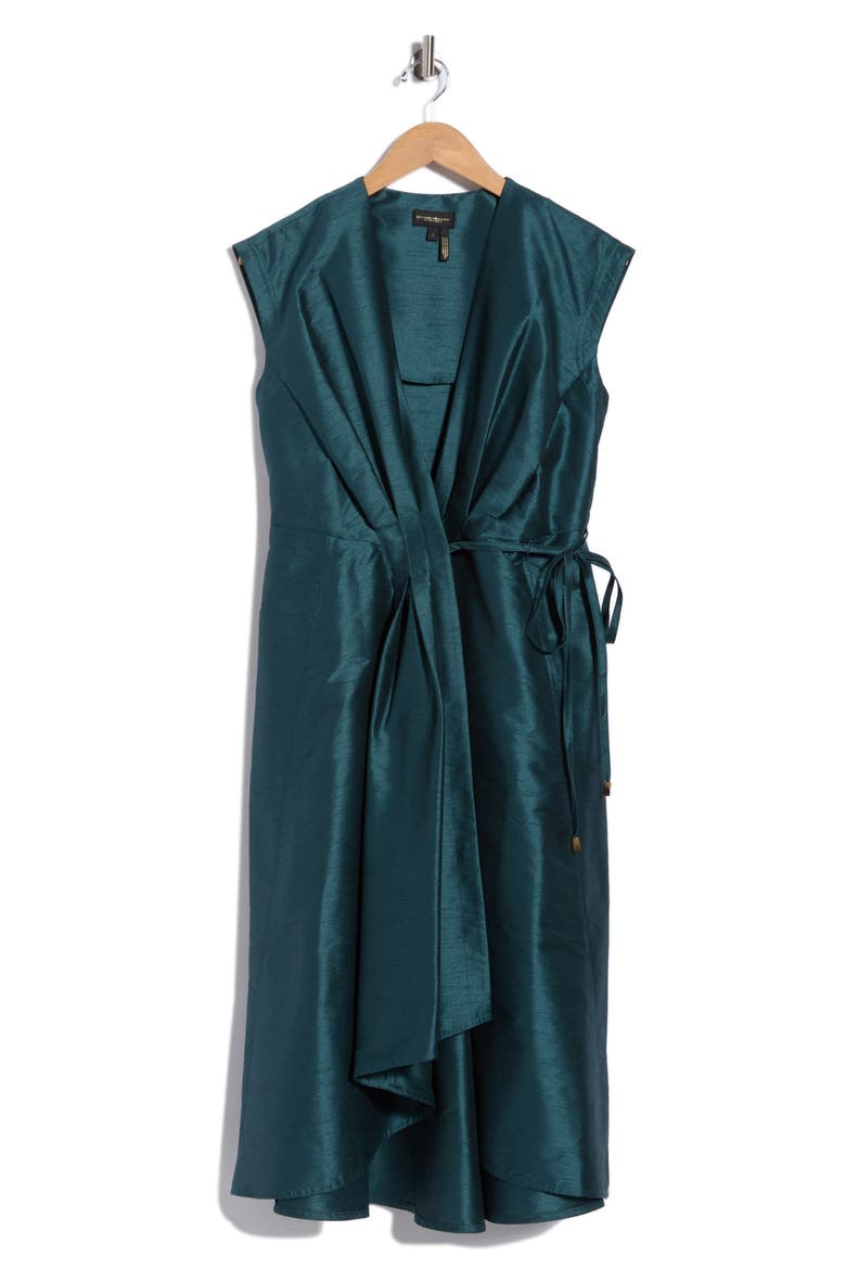 Pleated Wrap Dress, Main, color, HUDSON