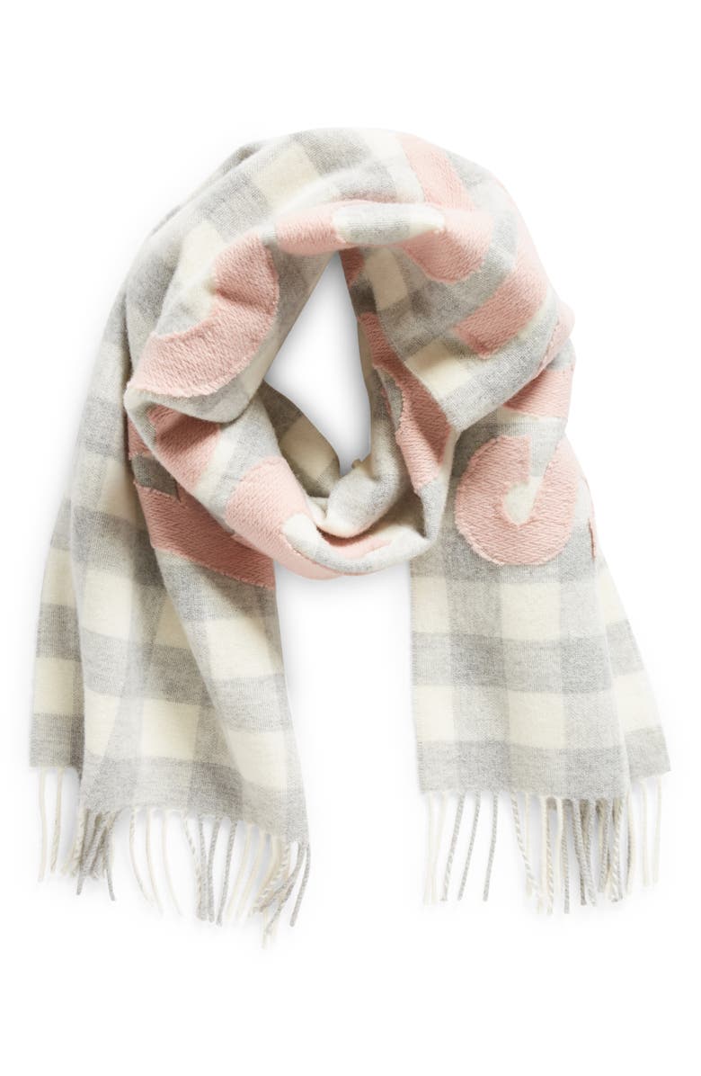 Acne Studios Veda Buffalo Plaid Wool Blend Scarf, Alternate, color,