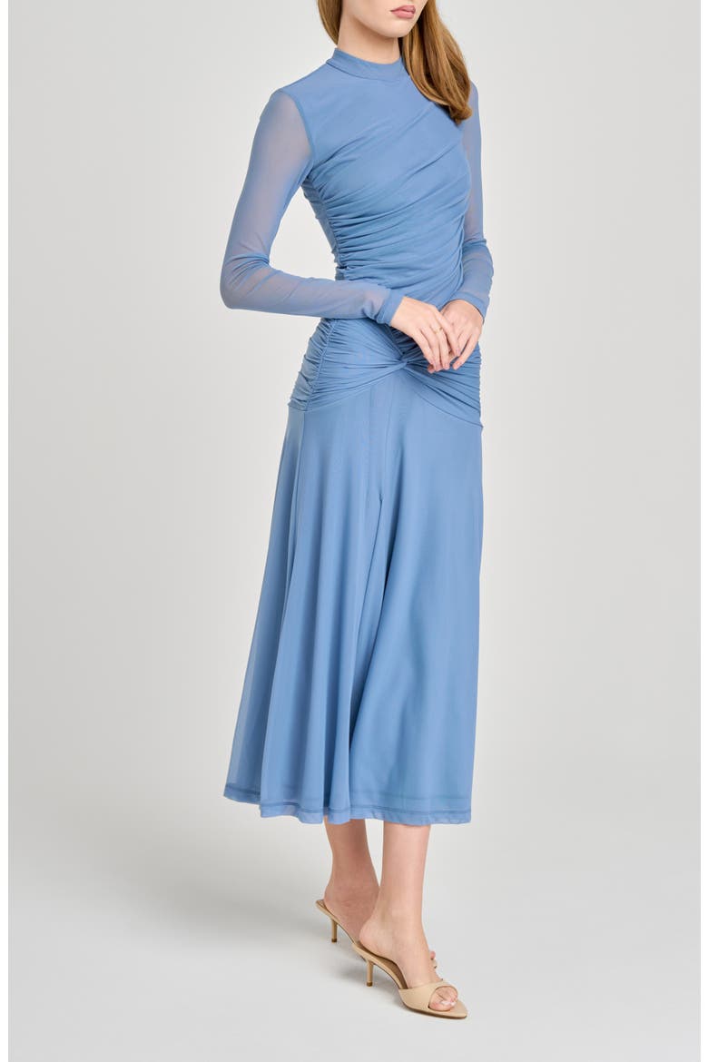 Selene Ruched Long Sleeve Dress, Alternate, color, SLATE