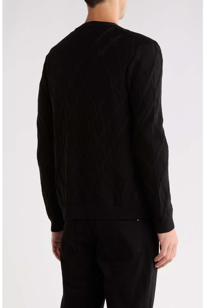 Gideon Organic Cotton Cardigan, Alternate, color, BLACK