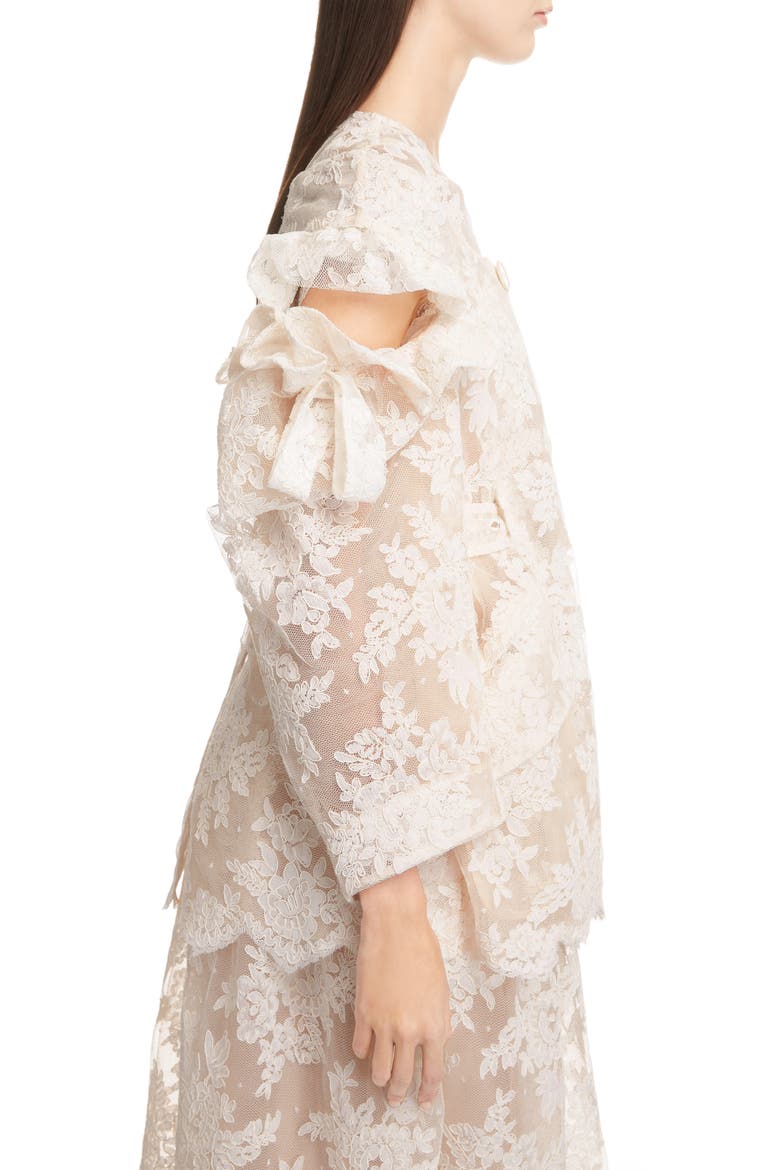 Cold Shoulder Corded Lace Jacket, Alternate, color, IVORY