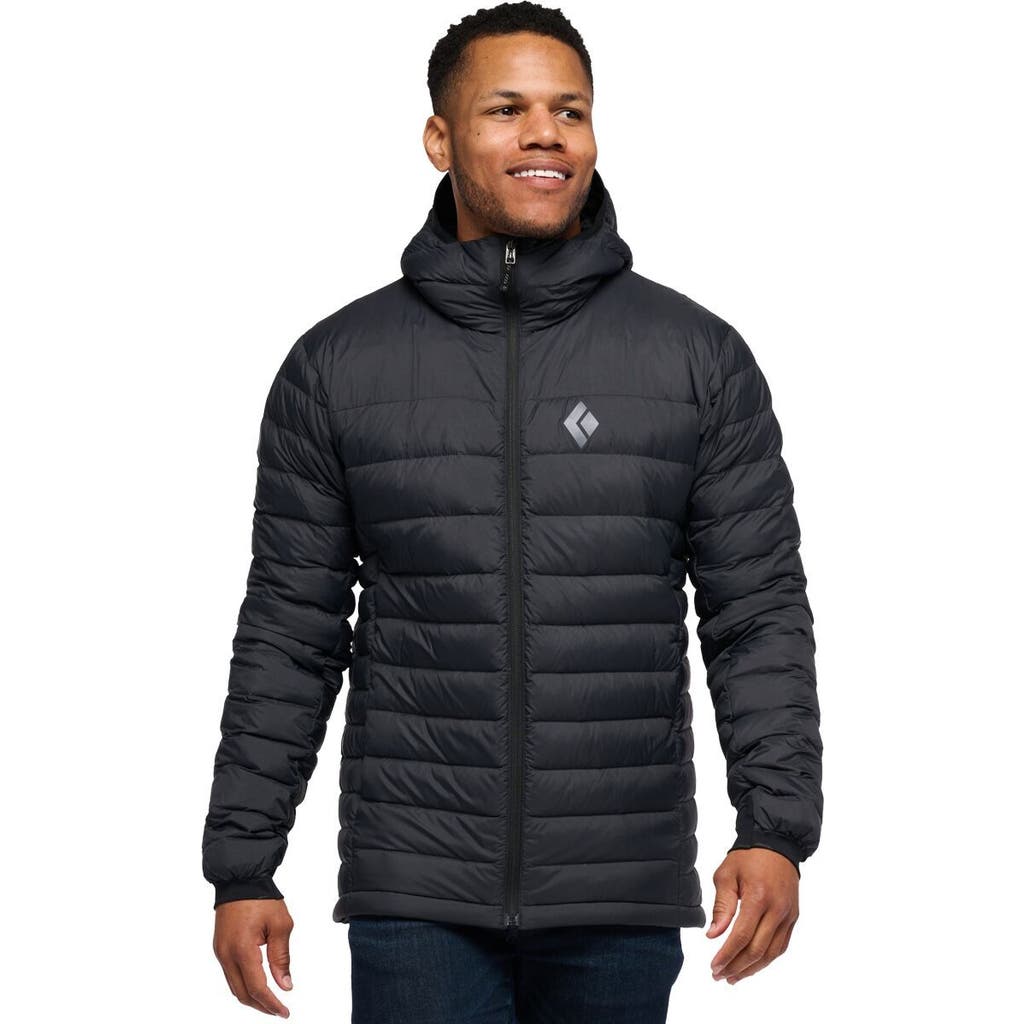 Black Diamond Access Down Hooded Jacket In Black